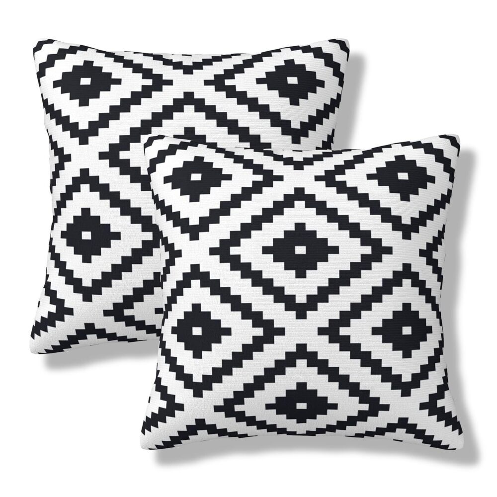 3609 Modern Pattern Throw Pillow Covers 18x18 Set of 2 Geometric Short